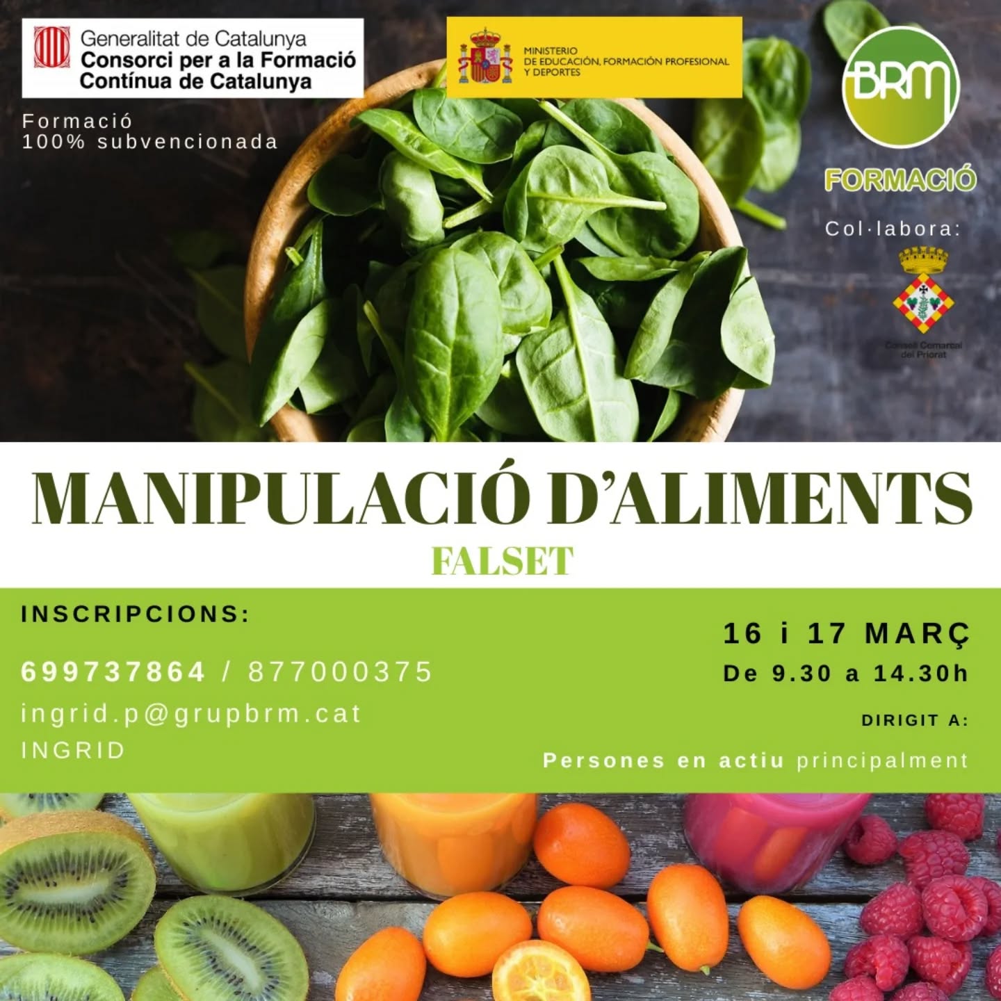 curs manipulació aliments Falset